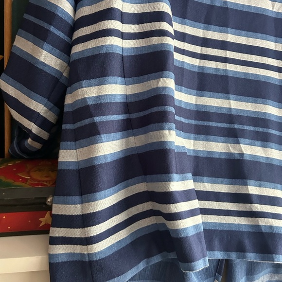 Ruby Rd. Navy and Light Blue Striped Cardigan - Picture 9 of 16